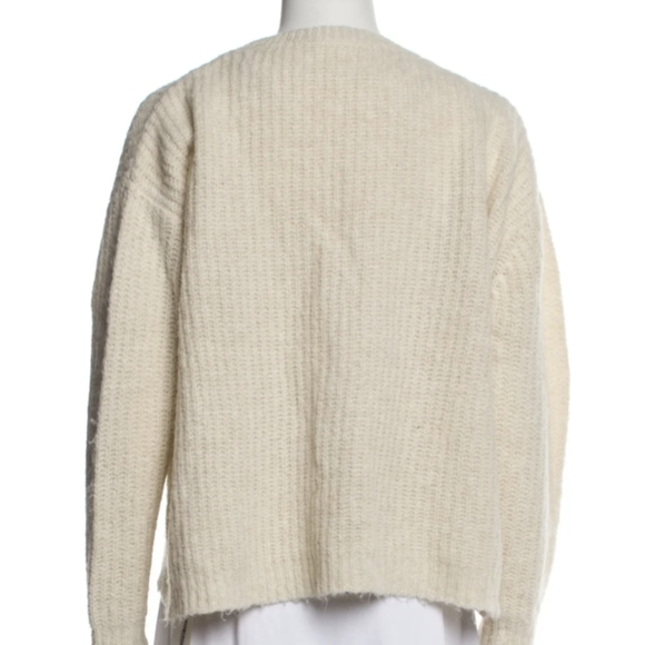 Jenni Kayne Cozy Chunky Knit Boyfriend Sweater XS Alpaca Wool Blend in Ivory - Picture 5 of 7